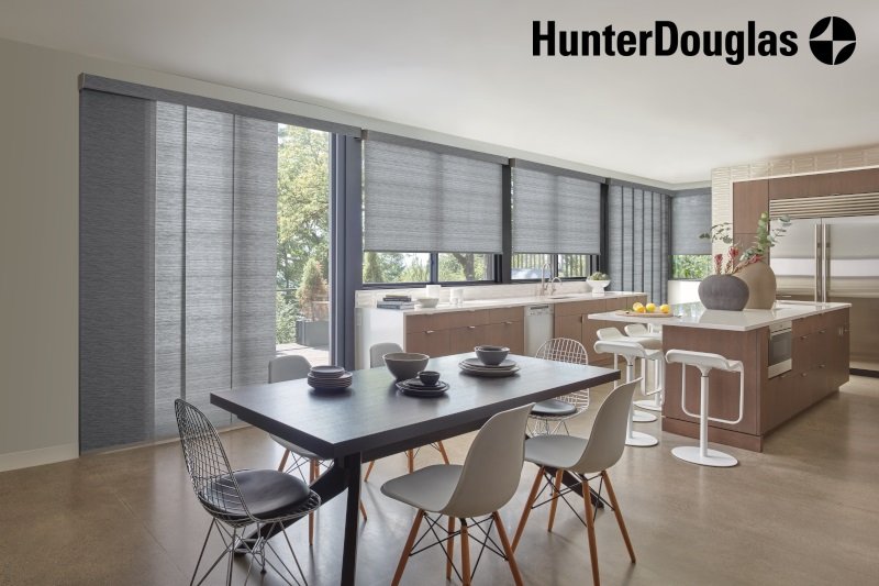 Hunter Douglas Panel Track gray shades